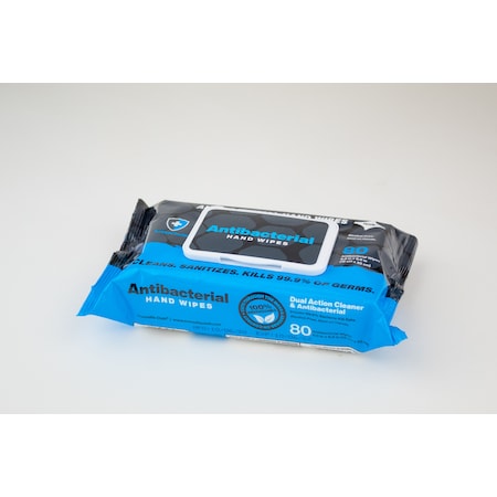 Crocodile Cloth Antibacterial Wipes, Alcohol Free, PK80 8150